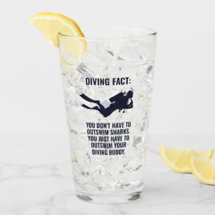 Custom Name & Text Scuba Diving Glass