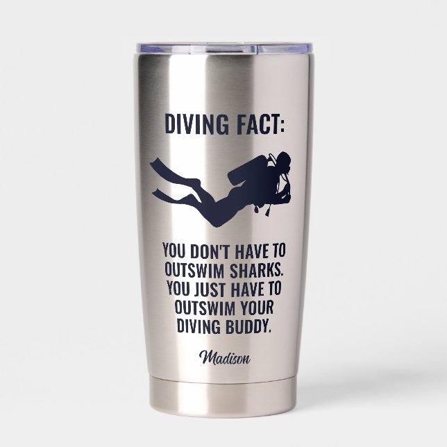 Custom Name & Text Scuba Diving Insulated Tumbler (Front)