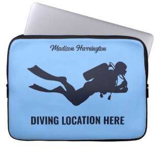 Custom Name & Text Scuba Diving Laptop Sleeve