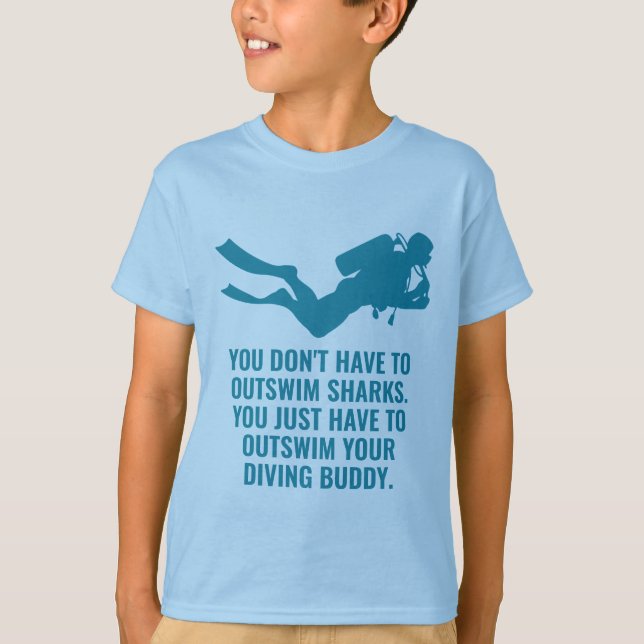 Custom Name & Text Scuba Diving T-Shirt (Front)