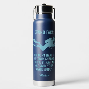 Custom Name & Text Scuba Diving Water Bottle