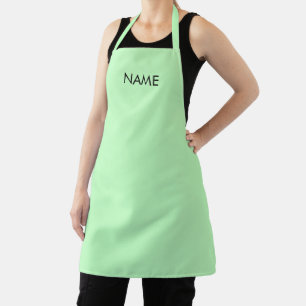 Custom name text seafoam mint green minimalist apron