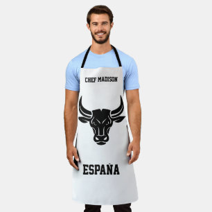 Custom name & text Stylised Bull Apron