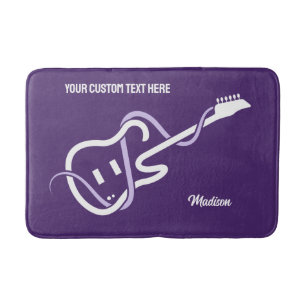 Custom Name & Text Stylised Guitar Bath Mat