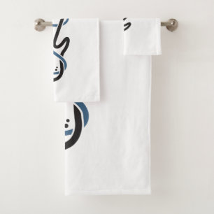 Custom Name & Text Stylised Guitar Bath Towel Set