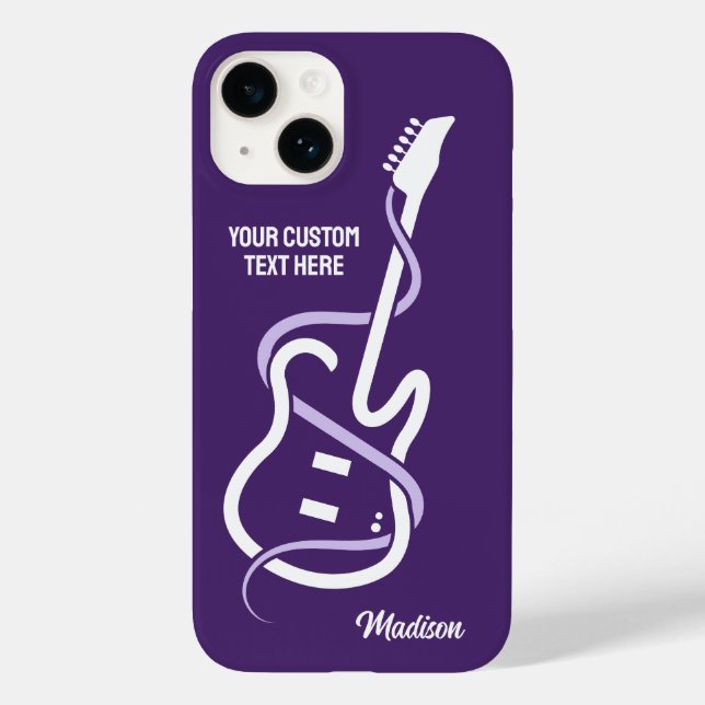 Custom Name & Text Stylised Guitar Case-Mate iPhone Case (Back)