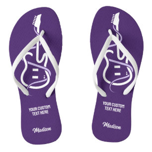 Custom Name & Text Stylised Guitar Flip Flops