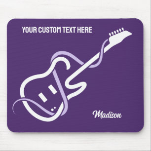 Custom Name & Text Stylised Guitar Mouse Mat