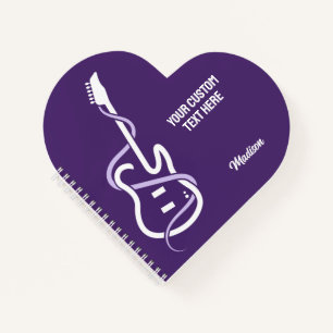 Custom Name & Text Stylised Guitar Notebook