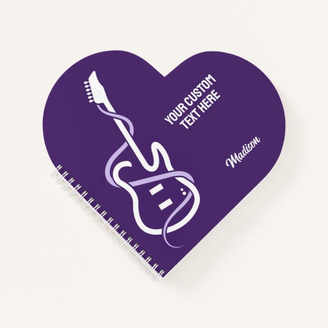 Custom Name & Text Stylised Guitar Notebook (Front)