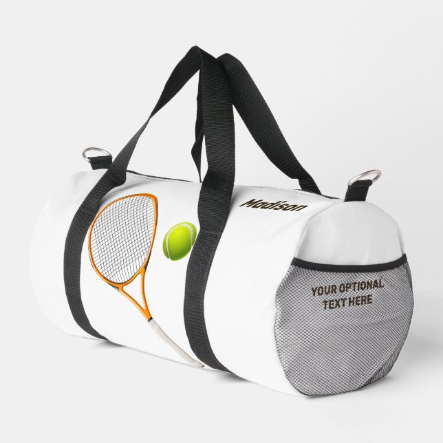 Custom Name & Text Tennis Duffle Bag (Right Corner)