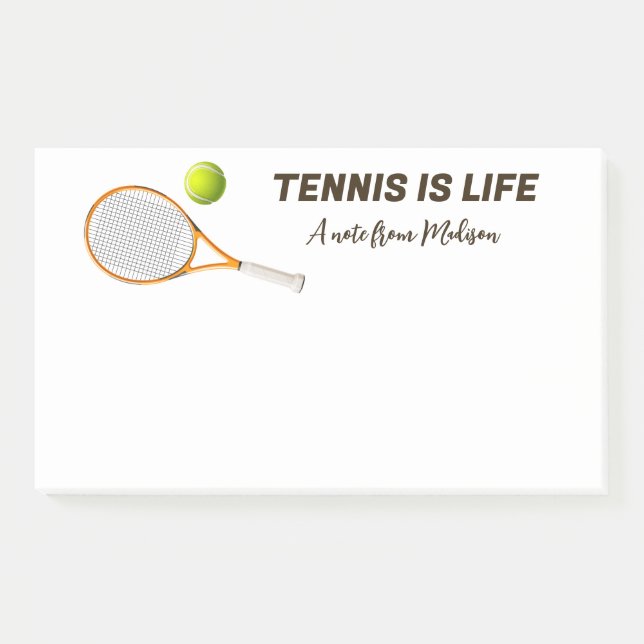 Custom Name & Text Tennis Post-it Notes (Front)