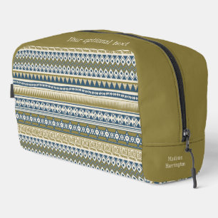 Custom Name & Text Tribal Aztec Pattern Dopp Kit