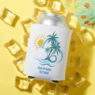 Custom Name & Text Tropical Islands Can Cooler
