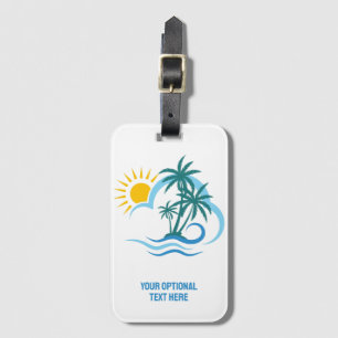 Custom Name & Text Tropical Islands Luggage Tag