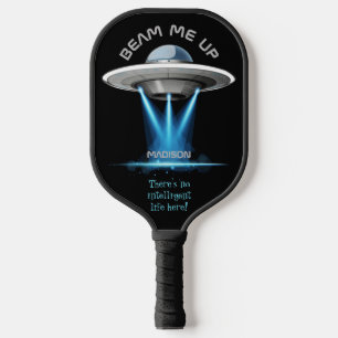 Custom name & text UFO Spaceship Pickleball Paddle