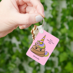 Custom Name & Text Unicorn Poop Key Ring
