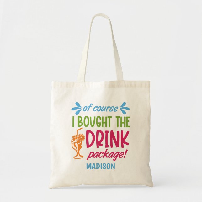 Custom Name, Text, Year Cruise Tote Bag (Front)