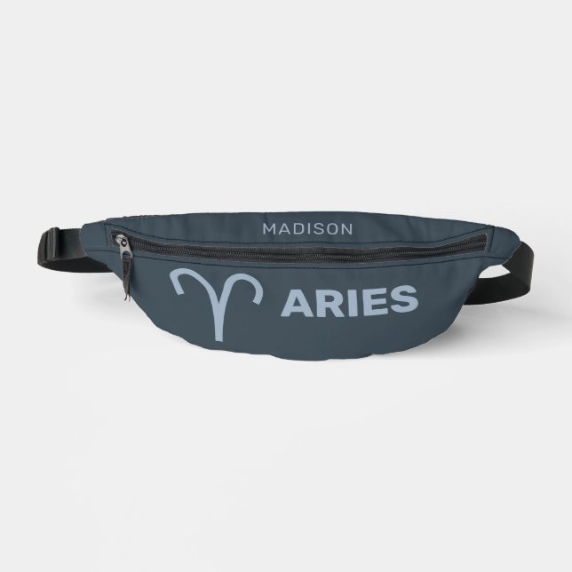Custom Name / Text Zodiac Sign Aries Bum Bags (Front)