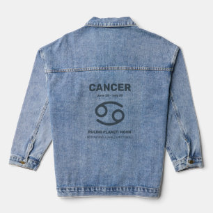 Custom Name / Text Zodiac Sign Cancer Denim Jacket