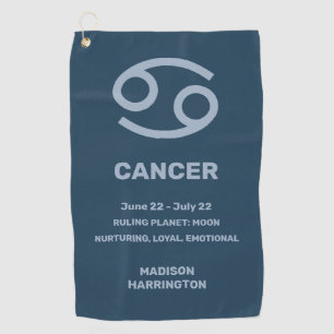 Custom Name / Text Zodiac Sign Cancer Golf Towel