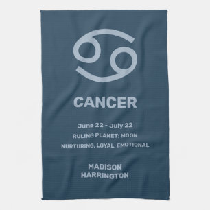 Custom Name / Text Zodiac Sign Cancer Tea Towel