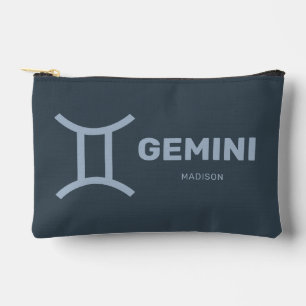 Custom Name / Text Zodiac Sign Gemini Accessory Pouch