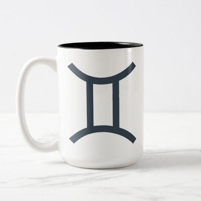 Custom Name / Text Zodiac Sign Gemini Two-Tone Coffee Mug (Left)