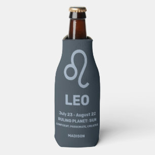 Custom Name / Text Zodiac Sign Leo Bottle Cooler