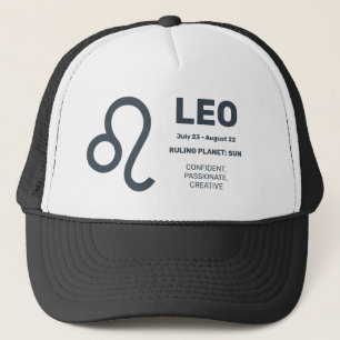 Custom Name / Text Zodiac Sign Leo Trucker Hat