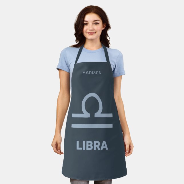 Custom Name / Text Zodiac Sign Libra Apron (Worn)