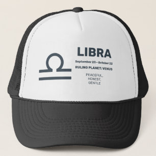 Custom Name / Text Zodiac Sign Libra Trucker Hat
