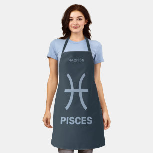 Custom Name / Text Zodiac Sign Pisces Apron