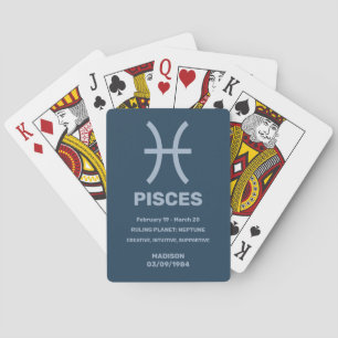 Custom Name / Text Zodiac Sign Pisces Playing Cards