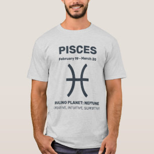 Custom Name / Text Zodiac Sign Pisces T-Shirt
