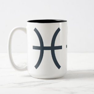 Custom Name / Text Zodiac Sign Pisces Two-Tone Coffee Mug