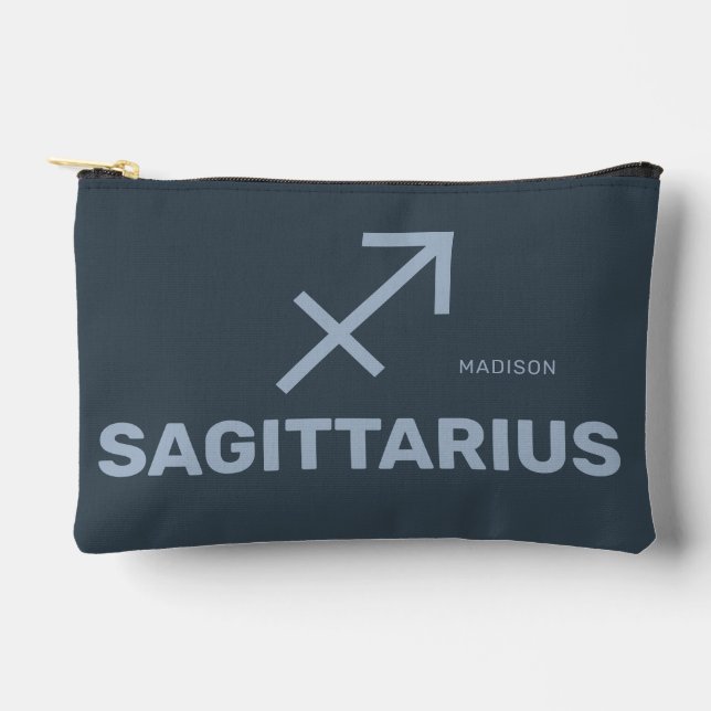 Custom Name / Text Zodiac Sign Sagittarius Accessory Pouch (Front)
