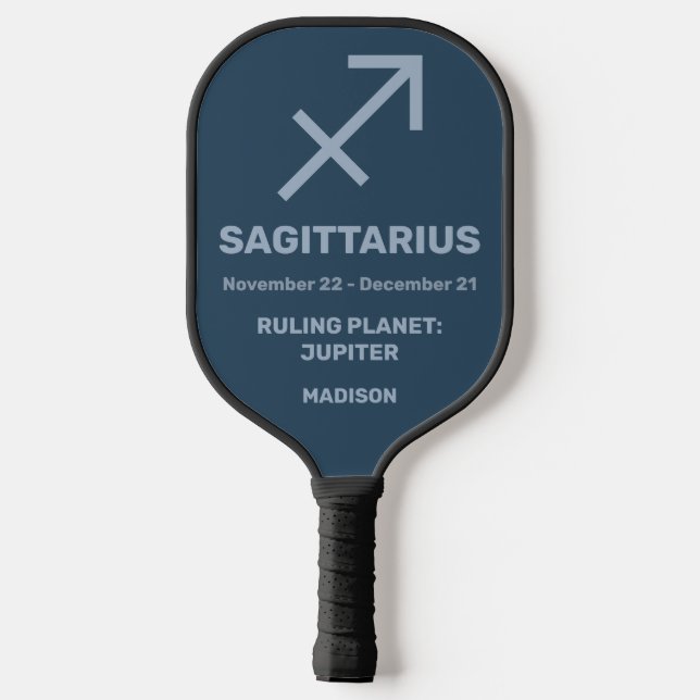 Custom Name / Text Zodiac Sign Sagittarius Pickleball Paddle (Back)