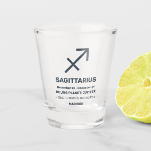 Custom Name / Text Zodiac Sign Sagittarius Shot Glass