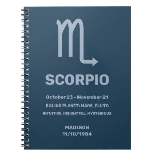 Custom Name / Text Zodiac Sign Scorpio Notebook