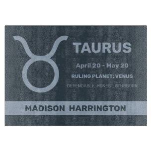 Custom Name / Text Zodiac Sign Taurus Cutting Board