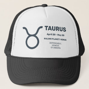 Custom Name / Text Zodiac Sign Taurus Trucker Hat