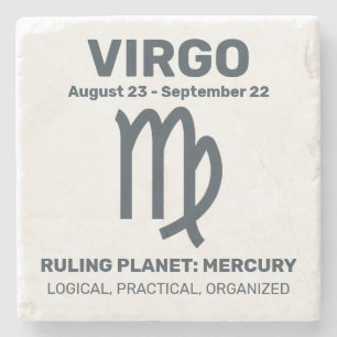 Custom Name / Text Zodiac Sign Virgo Stone Coaster
