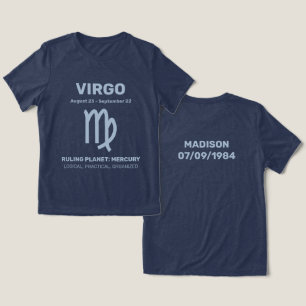 Custom Name / Text Zodiac Sign Virgo Tri-Blend Shirt