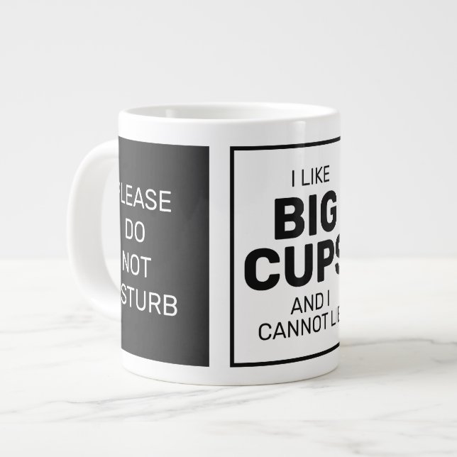 Custom name & texts jumbo mug (Front Left)