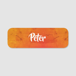 Custom name textured orange tag