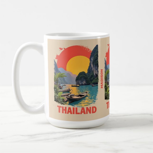 Custom Name Thailand Coffee Mug (Left)