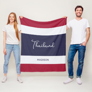Custom Name Thailand Colours Fleece Blanket