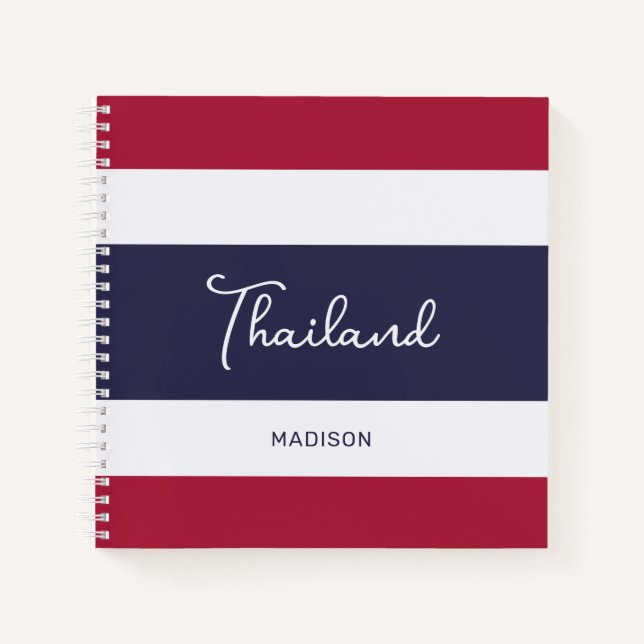 Custom Name Thailand Colours Notebook (Front)