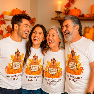 Custom name Thanksgiving Capybara Cappy Ever After T-Shirt